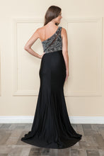 Load image into Gallery viewer, La Merchandise LAY9116 One Shoulder Stretchy Prom Evening Gown w/ Slit - - LA Merchandise