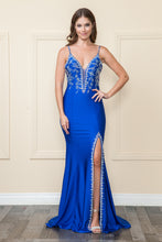 Load image into Gallery viewer, La Merchandise LAY9120 Sexy Detailed Bodycon Prom Open Back Dress Slit - ROYAL BLUE - LA Merchandise