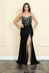 Load image into Gallery viewer, La Merchandise LAY9122 Spaghetti Strap Stretchy Prom Formal Gown Slit - BLACK - LA Merchandise