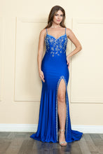 Load image into Gallery viewer, La Merchandise LAY9122 Spaghetti Strap Stretchy Prom Formal Gown Slit - ROYAL BLUE - LA Merchandise