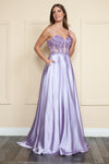 Load image into Gallery viewer, La Merchandise LAY9126 Satin A-line Formal Prom Gown w/ Pockets - LAVENDER - LA Merchandise
