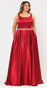 La Merchandise LAYW1010 - Plus Size Sleeveless Formal Dress - RED - LA Merchandise