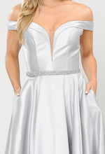 Load image into Gallery viewer, La Merchandise LAY 8686 Prom Mikado Off Shoulder Formal A-Line Gown - - LA Merchandise