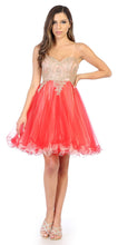 Load image into Gallery viewer, Strapless Lace Applique Short Dress-LA1286