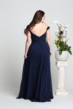 Load image into Gallery viewer, Off shoulder long pleated chiffon dress - LA1644 - - LA Merchandise
