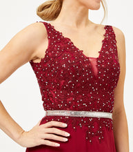 Load image into Gallery viewer, Sleeveless Lace Applique Evening Dress- LA1701