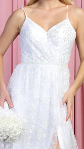 White Bridal Floral Gown  - LA1787B