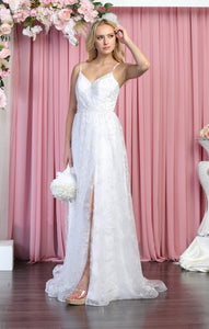 White Bridal Floral Gown  - LA1787B