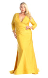 Load image into Gallery viewer, La Merchandise LAA381C Simple Stretchy Long Sleeve Bridesmaids Gowns - MUSTARD - LA Merchandise