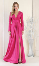 Load image into Gallery viewer, Long Sleeve Stretchy Gown - LA1835 - FUCHSIA - LA Merchandise