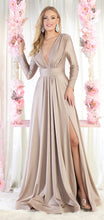 Load image into Gallery viewer, Long Sleeve Stretchy Gown - LA1835 - MOCHA - LA Merchandise