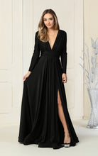 Load image into Gallery viewer, Long Sleeve Stretchy Gown - LA1835 - BLACK - LA Merchandise
