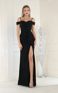 Bridesmaids Dresses With Slit - LA1870 - BLACK - LA Merchandise