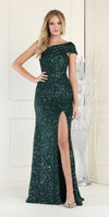 Load image into Gallery viewer, La Merchandise LA1943 Full Sequined Gown Red Carpet Gown - HUNTER GREEN - LA Merchandise