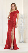 Load image into Gallery viewer, La Merchandise LA1943 Full Sequined Gown Red Carpet Gown - RED - LA Merchandise