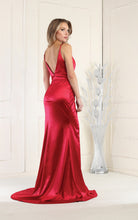 Load image into Gallery viewer, LA Merchandise LA1955 Sleeveless V-Neck Ruched Satin Bridesmaid Gown
