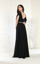 Load image into Gallery viewer, LA Merchandise LA1972 V-Neck Bell Sleeve Chiffon A-Line Formal Dress