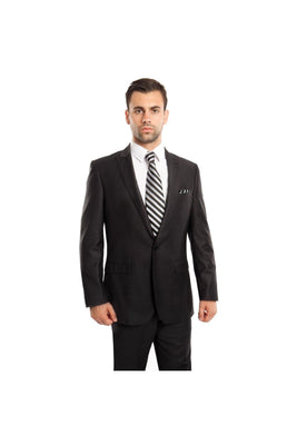 Men's Two Piece Ultra Slim Fit Solid Suit - LAM211SA - Black 01 - Mens Suits LA Merchandise