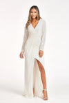 Load image into Gallery viewer, Mermaid Dress w/ Long Sleeves - LAS3063 - CHAMPAGNE - LAS