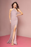 Load image into Gallery viewer, La Merchandise LAS2669 Mermaid Long Jersey Dress W/ Slit - MAUVE - LA Merchandise