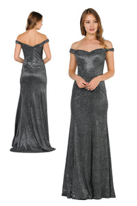 Mermaid Prom Evening Gown - LAY8482 - BLACK SILVER - LA Merchandise