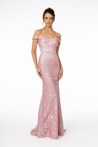 La Merchandise LAS1829 Wholesale Mermaid Glitter Long Prom Formal Gown - FUCHSIA - LA Merchandise