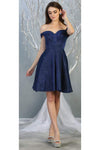 Load image into Gallery viewer, Metallic Cocktail Dress with Pockets - LA1788 - ROYAL BLUE - LA Merchandise