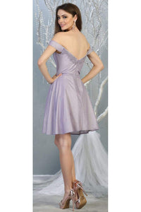 Metallic Cocktail Dress with Pockets - LA1788 - - LA Merchandise