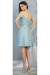 Metallic Cocktail Dress with Pockets - LA1788 - - LA Merchandise