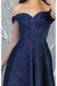 Metallic Cocktail Dress with Pockets - LA1788 - - LA Merchandise