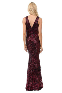 Metallic Long Formal Gown - LN5150 - - LA Merchandise