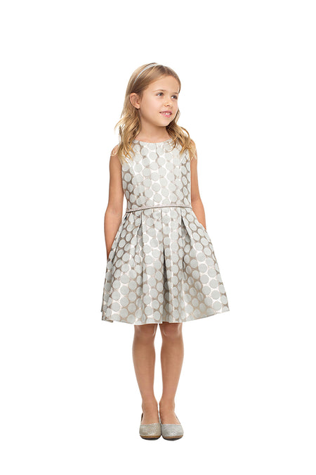 La Merchandise LAK849 Metallic Polka Dot Girls Dress with Pockets - Mint - LA Merchandise