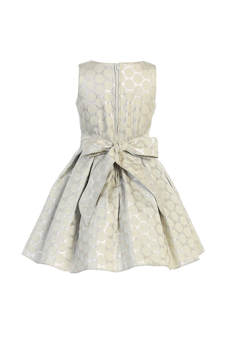 La Merchandise LAK849 Metallic Polka Dot Girls Dress with Pockets - - LA Merchandise