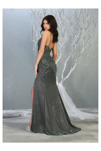 Metallic Spaghetti Strap Evening Dress LA1730 - - Dress LA Merchandise