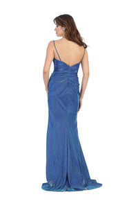 Metallic Spaghetti Strap Evening Dress LA1730 - - Dress LA Merchandise