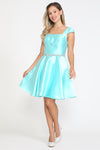 Load image into Gallery viewer, Mikado Bridesmaids Dresses - LAY8416 - AQUA - LA Merchandise