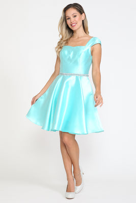 Mikado Bridesmaids Dresses - LAY8416 - AQUA - LA Merchandise
