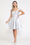 Load image into Gallery viewer, Mikado Bridesmaids Dresses - LAY8416 - SILVER - LA Merchandise