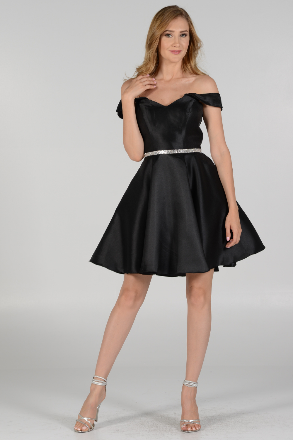 Mikado Homecoming Dresses - LAY7984 - BLACK - LA Merchandise