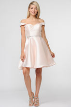 Load image into Gallery viewer, Mikado Homecoming Dresses - LAY7984 - CHAMPAGNE - LA Merchandise