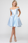 Load image into Gallery viewer, Mikado Homecoming Dresses - LAY7984 - LIGHT BLUE - LAY