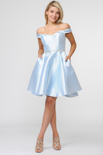 Load image into Gallery viewer, Mikado Homecoming Dresses - LAY7984 - LIGHT BLUE - LA Merchandise