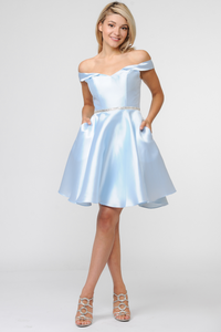 Mikado Homecoming Dresses - LAY7984 - LIGHT BLUE - LA Merchandise