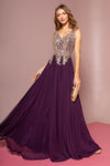 Load image into Gallery viewer, La Merchandise LAS2311 Gold Embroidered Mother Of Bride Formal Gown - EGGPLANT - LA Merchandise