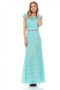 Mother Of The Bride Lace Dress - LN5131 - Mint - LA Merchandise