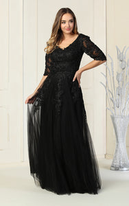 Mother Of The Bride Long Dress - LA1859 - BLACK - LA Merchandise