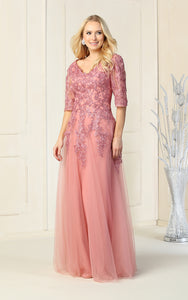 Mother Of The Bride Long Dress - LA1859 - DUSTY ROSE - LA Merchandise