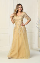 Load image into Gallery viewer, Mother Of The Bride Long Dress - LA1859 - GOLD - LA Merchandise