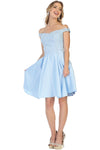 Load image into Gallery viewer, Off Shoulder Cocktail Dress - LA1766 - BABY BLUE Rubber - LA Merchandise