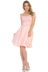 Load image into Gallery viewer, Off Shoulder Cocktail Dress - LA1766 - BLUSH 4 Rubber - LA Merchandise